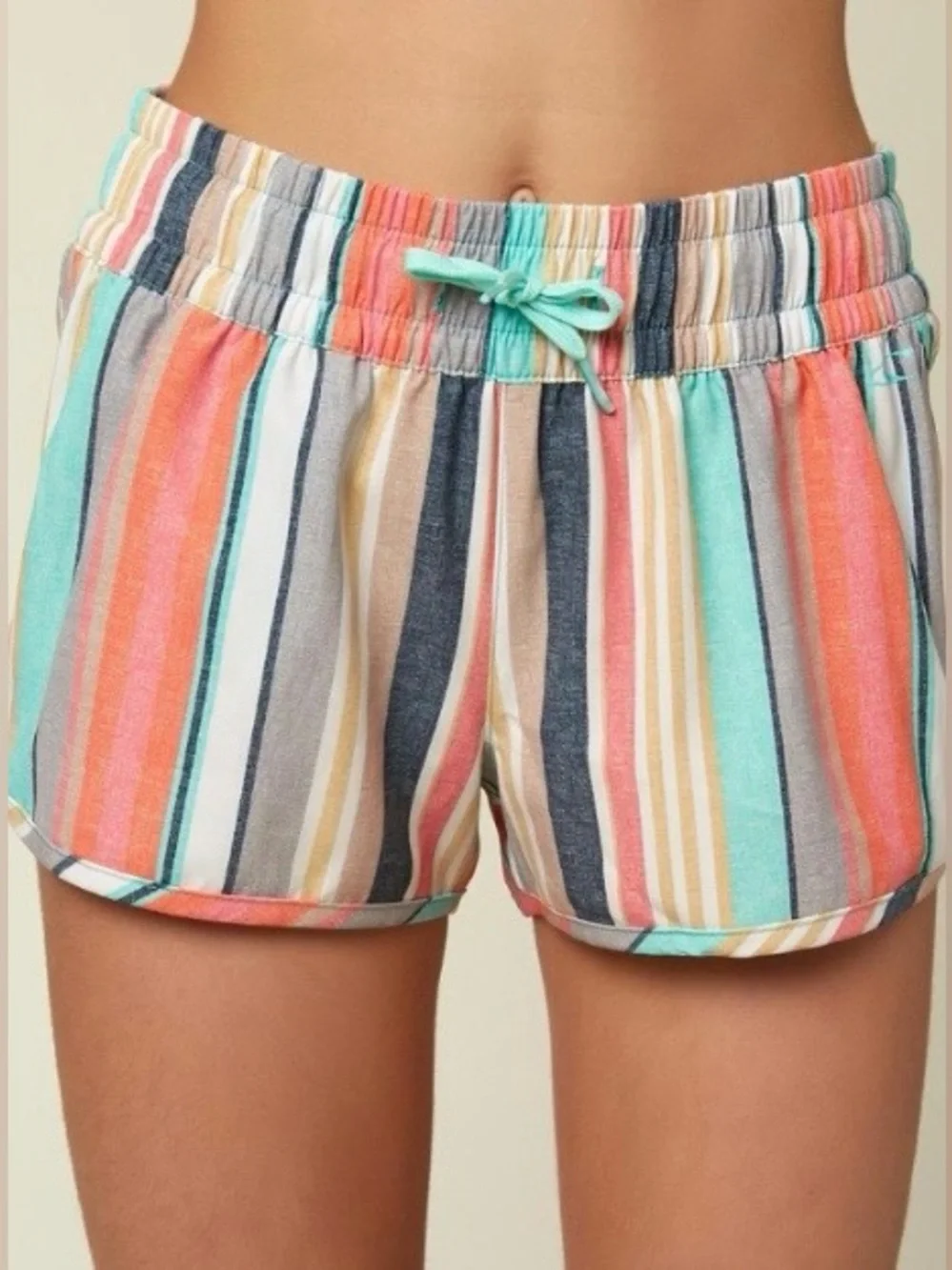 O'NEILL LANE Stretch 2IN Striped Multicolor Board Shorts Girls Swim Trunks